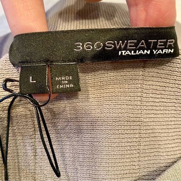 360 Sweater Gray Taupe Long Maxi Knit Pencil Skirt Size Large Italian Yarn NWT - Picture 8 of 12